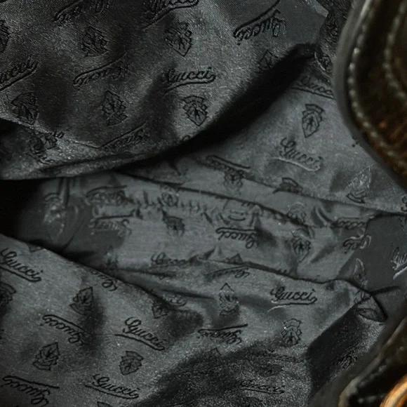 Gucci Black Patent Leather Hobo Bag Gold Hardware Tassel - Picture 10 of 13